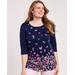 Blair Women's Border Print Floral Tunic - Blue - XL - Womens