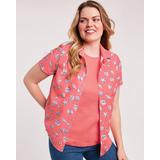 Blair Women's Fiesta Camp Shirt - Pink - S - Misses