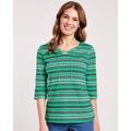 Blair Women's Tie-Neck Stripe Top - Green - 2XL - Womens