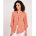 Blair Women's Gauze Camp Shirt - Orange - M - Misses