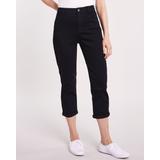 Blair Women's DenimEase™ Back Elastic Girlfriend Cropped Jeans - Black - 18W - Womens