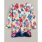 Blair Women's Alfred Dunner® In Full Bloom Floral Butterfly Border Top - Multi - L - Misses