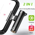 Splitter adattatore doppio di ricarica per cuffie audio 2 IN 1 per iPhone XR XS 13 12 11 per cavo AUX jack da 3,5 mm a a auricolare non tipo-c
