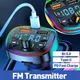 Vivavoce per auto Bluetooth-compatibile 5.0 trasmettitore FM Kit per auto 2 caricabatterie rapido USB lettore modulatore MP3 ricevitore Audio vivavoce