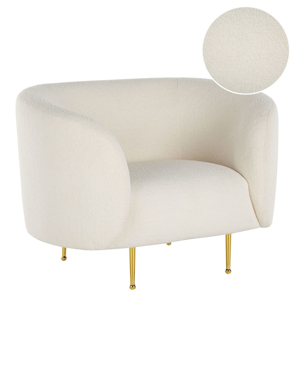 Fauteuil en bouclé blanc H79