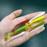 50 pz/scatola Jig T Tail Soft Silicone Bait 60mm 1g Worm Fishing Lures Wobbler attraente gomma