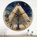 Designart "Abstract Landscape Of Mountains Moon and Tree II" Modern Geometric Oversized Wood Wall Clock