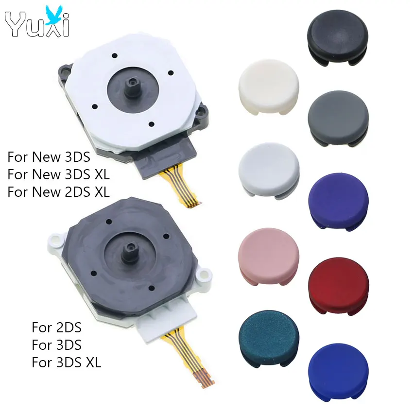 YuXi 3D Analog Joystick + Stick Grip Cap Control Cover Button Ersatzteil Case für 3DS 3DSXL 3DSLL für New 3DS XL LL Image