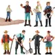 Antike Bauern figuren Farm Human Worker Miniaturen PVC Menschen Modell Figur Puppenhaus Mikro