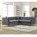 82.2-Inch Velvet Corner Sofa Covers, L-Shaped Sectional Couch, 5-Seater Corner Sofas with 3 Cushions