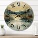 Designart "Summer Lake Landscape Illustration III" Lake Oversized Wood Wall Clock