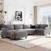 Oversized Modular Sectional Sofa Couch with Movable Ottoman Can be Freely Combined into Sofabed, L-Shaped & U-Shaped