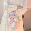 Große Kapazität frische Blume Eimer tasche niedlichen Lunch Bag koreanischen Stil Leinwand