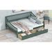 Full Size Daybed with 2 Storage Drawers and Support Legs, Sleeper Loveseat Living Room Bedroom Sofa Bed Loveseat