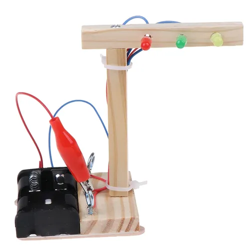 Kinder Wissenschaft Experiment DIY Spielzeug Mini Holz Ampel Gizmo Spielzeug Set