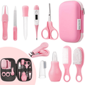 PandaEar 10 in 1 Baby Healthcare and Grooming Kit for Boy Girl Nail Clippers Nasal Aspirator(Pink)