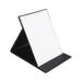 Foldable Makeup Mirror Portable Minimalist Rectangular Mirror with Standing Base PU Mirror for Ladies Small Black