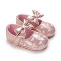 URMAGIC Baby Girls Mary Jane Flats with Bowknot Soft Sole Non-Slip PU Leather Baby Shoes Princess Wedding Dress Shoes for 0-18 Months