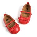 Bowknot Leather Shoes for Baby Girl Soft Sole Non-Slip Princess Wedding Dress Shoes Toddler Crib Shoes (Red)
