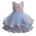 HAPIMO Girls s Party Wedding Dress Floral Lace Splicing Lovely Sleeveless Relaxed Comfy Round Neck Mesh Tiered Ruffle Hem Cute Princess Dress Holiday Blue 120