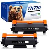 TN770 Toner Cartridge Compatible for Brother TN 770 TN770 Toner for Brother Printer HL-L2370DW MFC-L2750DW (2 Black)