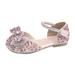 Fattazi Girls Sandals Rhinestones Sequins Closed Toe Shoes Princess Shoes Bow Wedding Dress Shoes