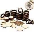 Mini Embroidery Hoop Mini Wood Hoop Ring Wooden Round Crossing Stitch Hoop Small Display Frame Circle for DIY Pendant Embroidery Frame Craft Favors Ornaments (1.2 x 1 Inch 40 Pieces)