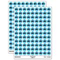 Fire Truck Engine Fireman Firefighter Symbol Round Sticker Set - Light Blue - Gloss Finish - 0.50 Size