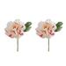 Pnellth 2Pcs Artificial Peony Flower Single Branch Forever Blooming Realistic Home Decoration Wedding Accessory Simulated Flower