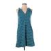 Vineyard Vines Casual Dress - A-Line V-Neck Sleeveless: Teal Dresses - Women's Size 2X-Small