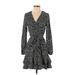 PrettyLittleThing Casual Dress - Wrap: Black Polka Dots Dresses - Women's Size 4