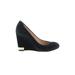 Tory Burch Wedges: Black Solid Shoes - Women's Size 5 - Round Toe