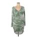 BP. Casual Dress - Mini V Neck 3/4 sleeves: Green Dresses - Women's Size 1X