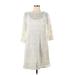 Gretchen Scott Designs Casual Dress - A-Line: Ivory Solid Dresses - Women's Size Large