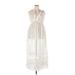 Ramy Brook Casual Dress - Midi V Neck Sleeveless: Ivory Dresses - Women's Size 2X-Large