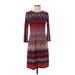 DM Donna Morgan Casual Dress - Sweater Dress: Burgundy Marled Dresses - Women's Size 2