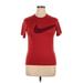 Nike Active T-Shirt: Red Color Block Activewear - Women's Size X-Large