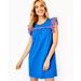 Lilly Pulitzer Dresses | Lilly Pulitzer Ave Mini Dress Pom-Pom Eyelet Embroidered Blue Flare Xs | Color: Blue | Size: Xs