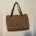 Michael Kors Bags | Michael Kors Signature Mk Print Bag | Color: Brown/Tan | Size: Os