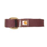 Carhartt Accessories | Carhartt Men's Brown Casual Rugged Canvas Belt M/L Double Hoop Brass Buckles | Color: Brown/Red | Size: L