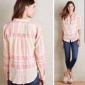 Anthropologie Tops | Anthropologie Holding Horses Gailen Plaid Button-Down Top, Pink/Tan/Gold, Nwt | Color: Pink/Tan | Size: 6
