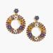 J. Crew Jewelry | J.Crew Crystal Baguette Wreath Earrings With Flowers | Color: Blue/Purple | Size: Os