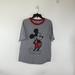 Disney Tops | Disney Mickey Mouse Top T-Shirt Women Medium Grey Short Sleeve Pull-Over | Color: Gray/Red | Size: M
