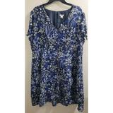 J. Crew Dresses | J. Crew Black, Blue And White Floral Dress J0923 - Size 20 Nwt Msrp $80 | Color: Blue | Size: 20