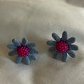 J. Crew Jewelry | J.Crew Fun Floral Stud Earrings | Color: Blue/Pink | Size: Os