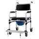 Folding wheelchairs Folding Wheelchair Adult Portable Mobile Toilet Padded Seat Backrest - Height Adjustable and Four Wheeled Brakes Push Type Trolleys