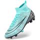 DimaiGlobal Football Boots Men's High-Top Spikes Outdoor Trainers Cleats Professional Competition Athletics Training Sneakers Teenager Breathable Soccer Shoes Unisex 1UK Turquoise