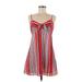 Trixxi Casual Dress - A-Line V-Neck Sleeveless: Red Print Dresses - New - Women's Size Medium