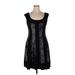 DressBarn Casual Dress - Mini Scoop Neck Sleeveless: Black Solid Dresses - Women's Size 14