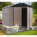 AECOJOY Metal Storage Shed in Brown | 77.2 H x 76.1 W x 75.6 D in | Wayfair 16300GR-W02